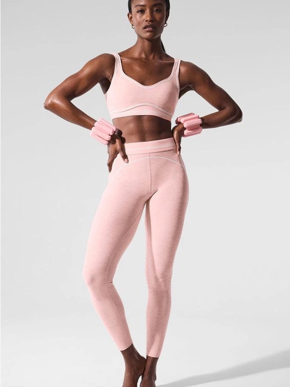 Women’s Alosoft High-Waist Heart Throb Legging - Pink Quartz Heather/White